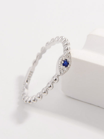 Blue Eye 925 Sterling Silver Inlaid Zircon Ring