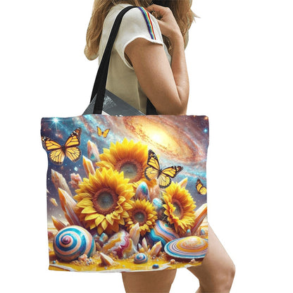 Sunflowers All Over Print Canvas Tote Bag - Large