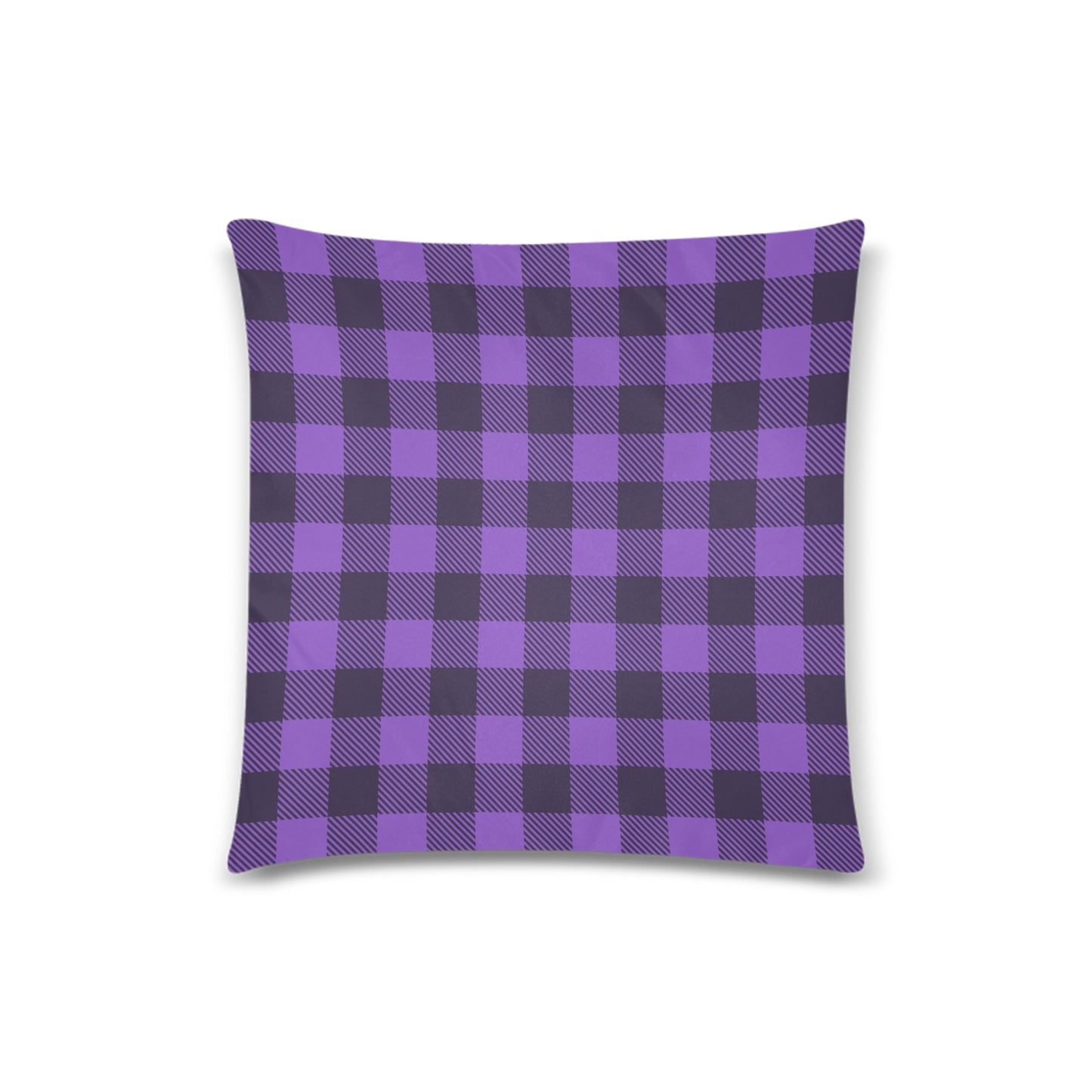 Purple Plaid Throw Pillow Cover