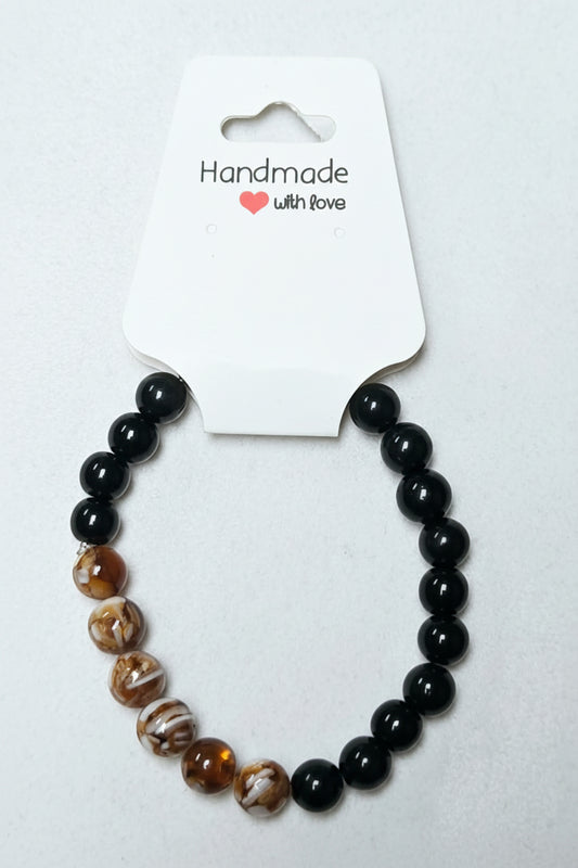 Carnelian and Black Agate Bracelet