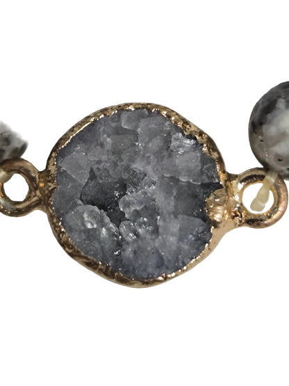 Yooperlite Bracelet with Druzy Charm