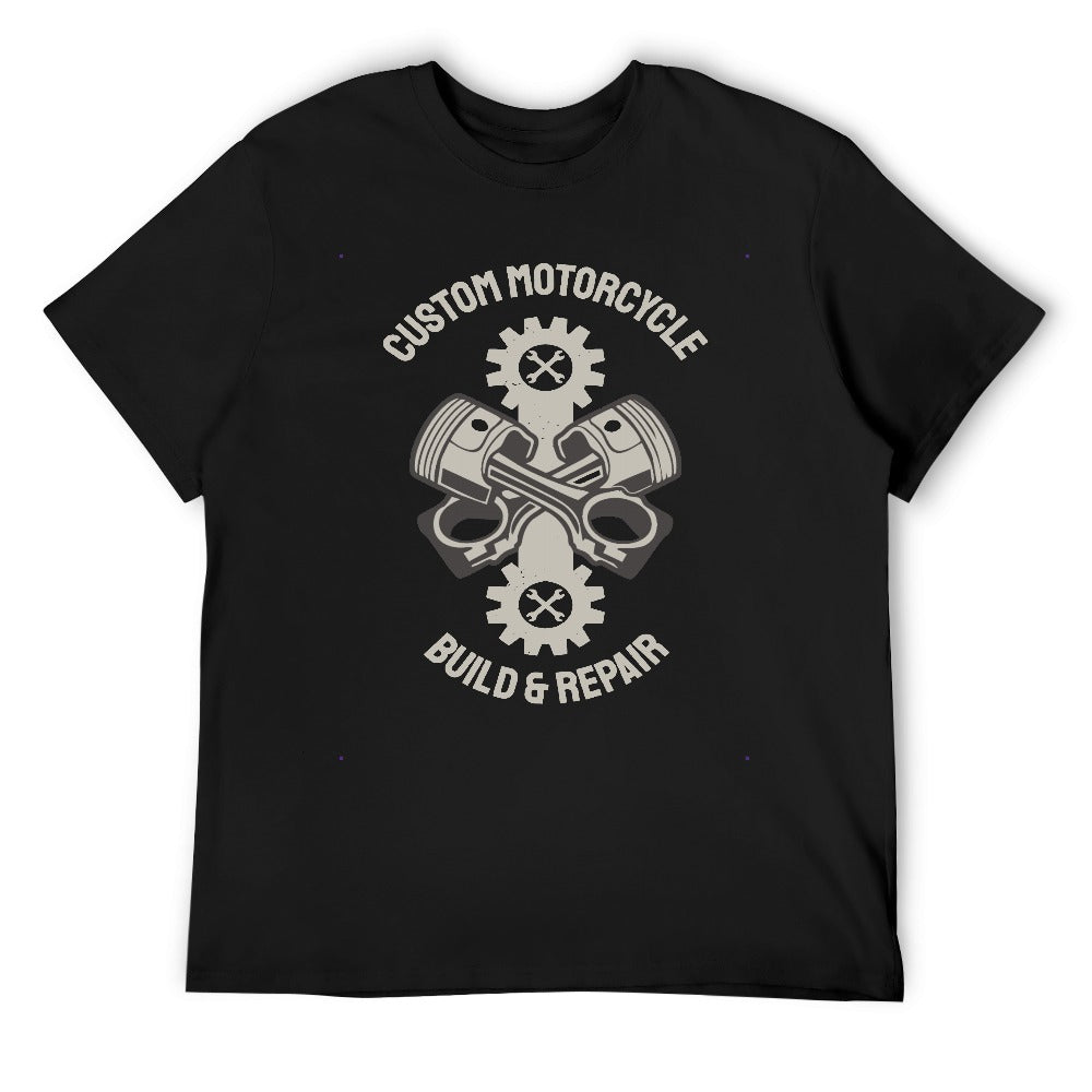 Custom Motorcycle Build and Repair Men's T-shirt 100% Cotton