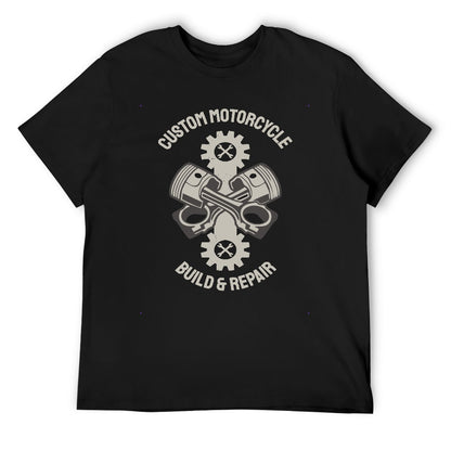 Custom Motorcycle Build and Repair Men's T-shirt 100% Cotton