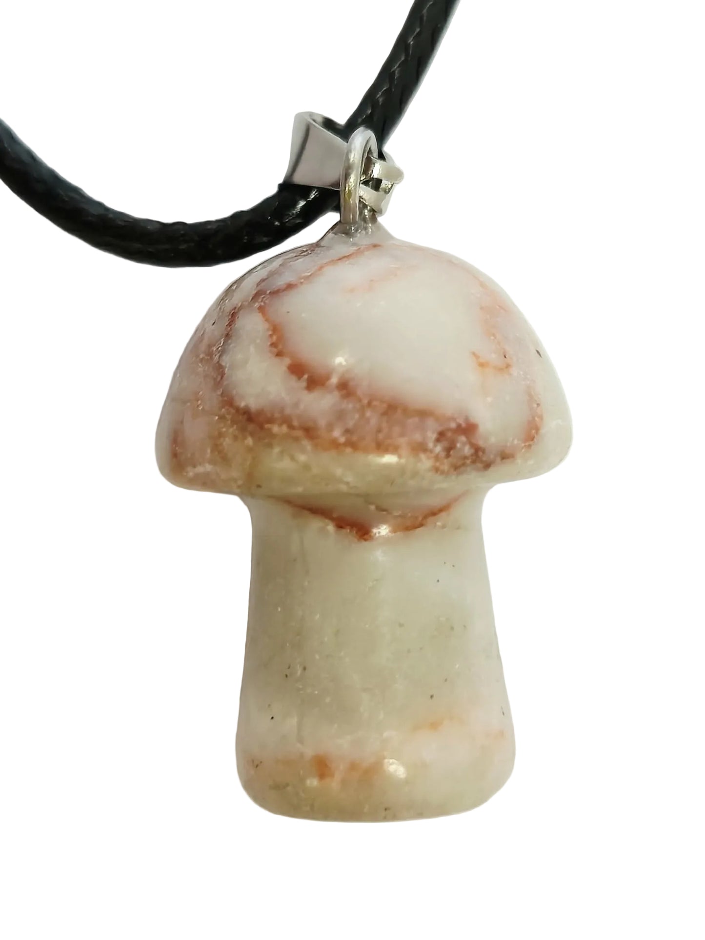 Flower Agate Mushroom Necklace