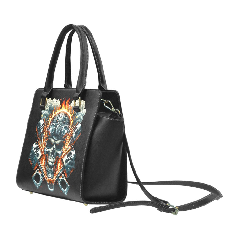 Skull and Pistons Classic Shoulder Handbag