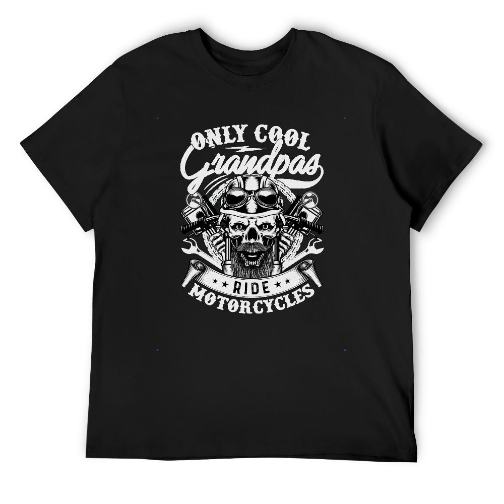 Only Cool Grandpas Ride Motorcycles Men's T-shirt 100% Cotton