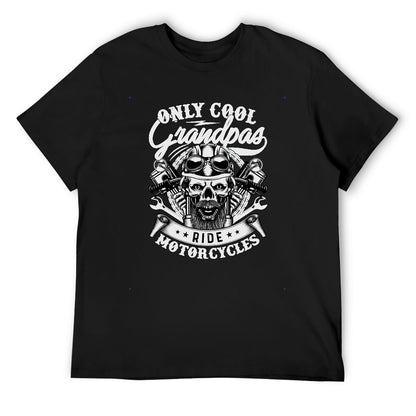 Only Cool Grandpas Ride Motorcycles Men's T-shirt 100% Cotton