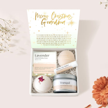 Christmas Gift for Grandmother Double Circle Necklace  Gift Box Set