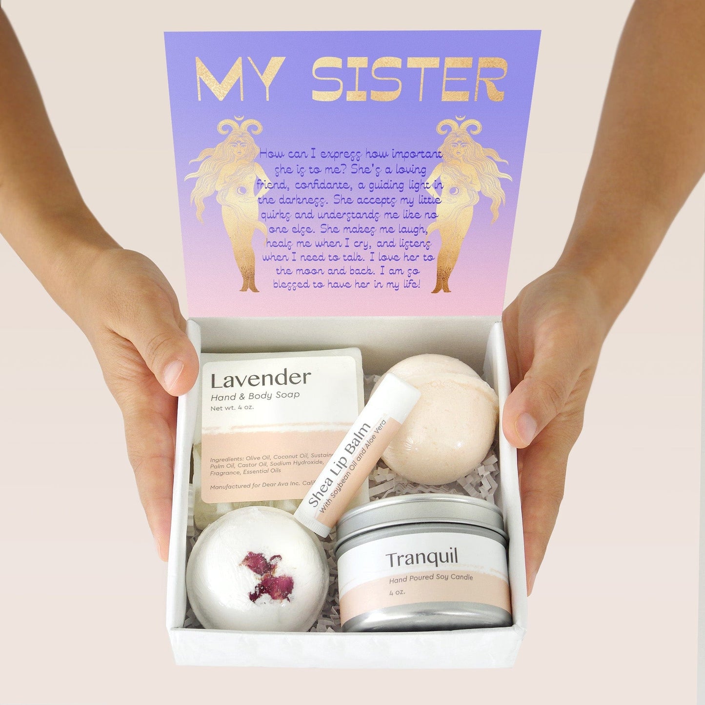 Christmas Gift for Sister Double Circle Necklace Gift Box Set