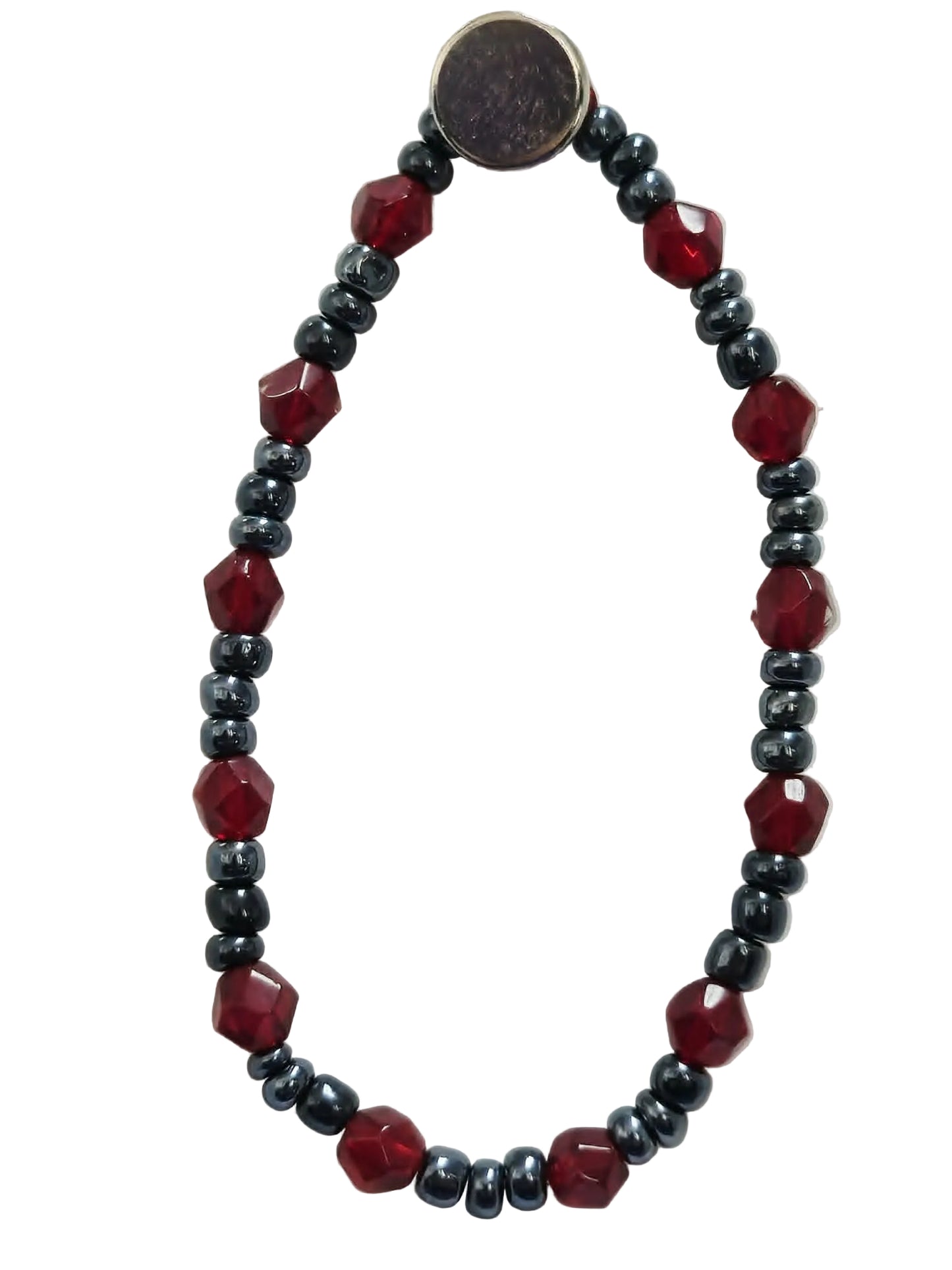 Pyrope Garnet and Hematite Bracelet