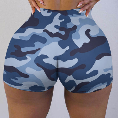Blue Camo Ladies Shorts