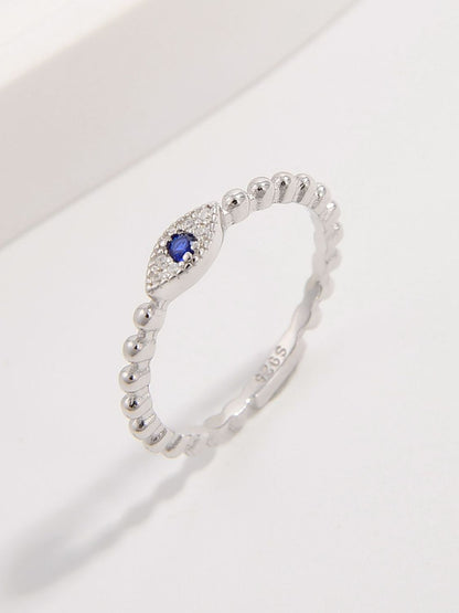 Blue Eye 925 Sterling Silver Inlaid Zircon Ring