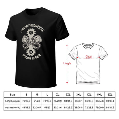 Custom Motorcycle Build and Repair Men's T-shirt 100% Cotton
