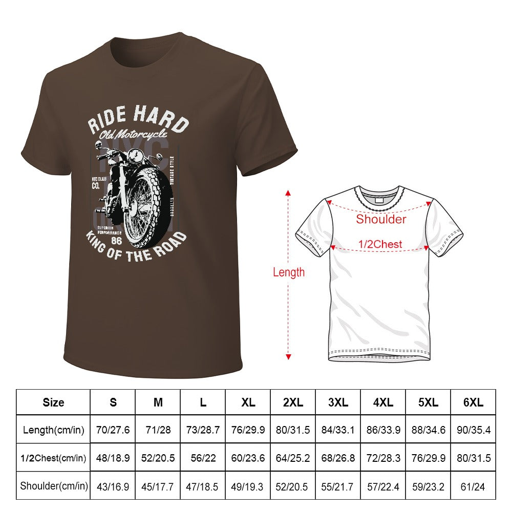 Ride Hard King Of The Road Men's T-shirt 100% Cotton