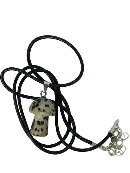 Dalmation Jasper Mushroom Necklace