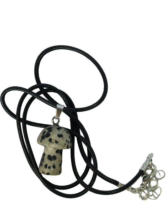 Dalmation Jasper Mushroom Necklace