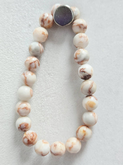 Magnesite Natural Stone Stretch Bracelet
