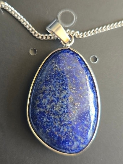 Crystal Pendant Necklace with Silver Wrap