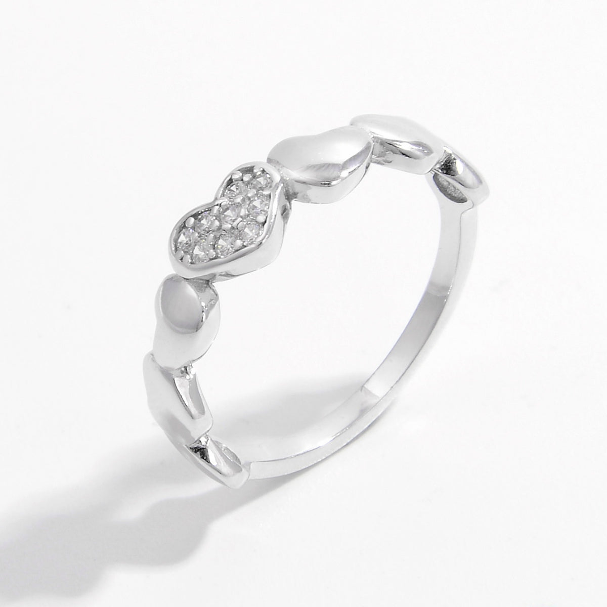 Beautiful Zircon Heart 925 Sterling Silver Ring