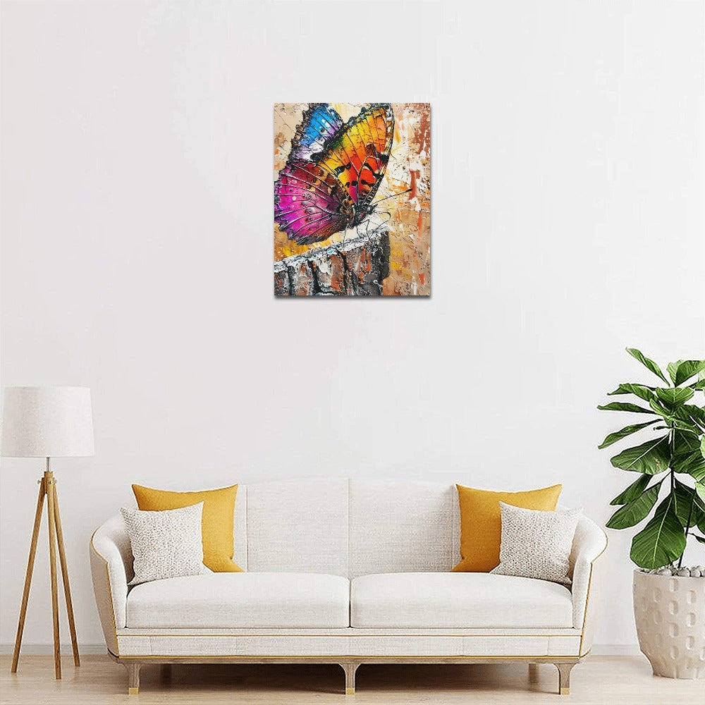 Watercolor Butterfly Frame Canvas Print