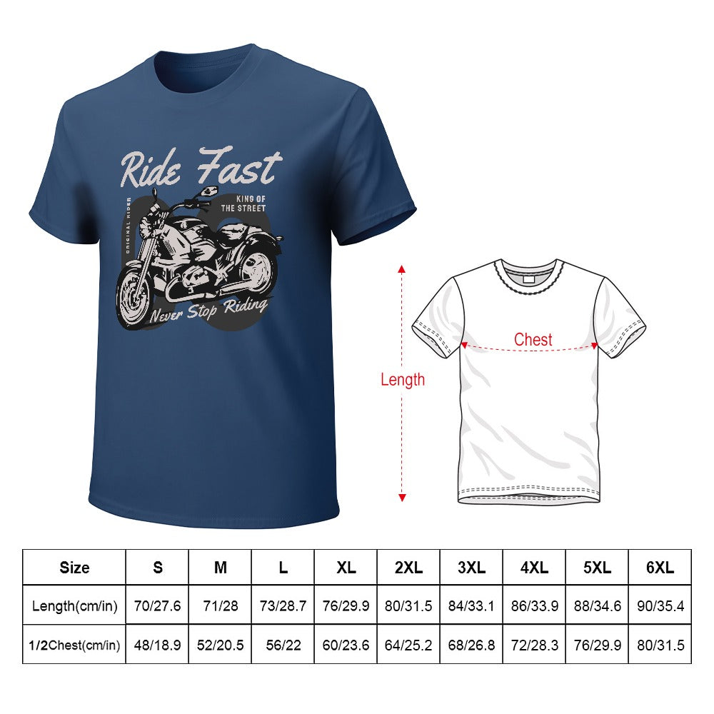 Ride Fast Never Stop Riding Men's T-shirt 100% Cotton