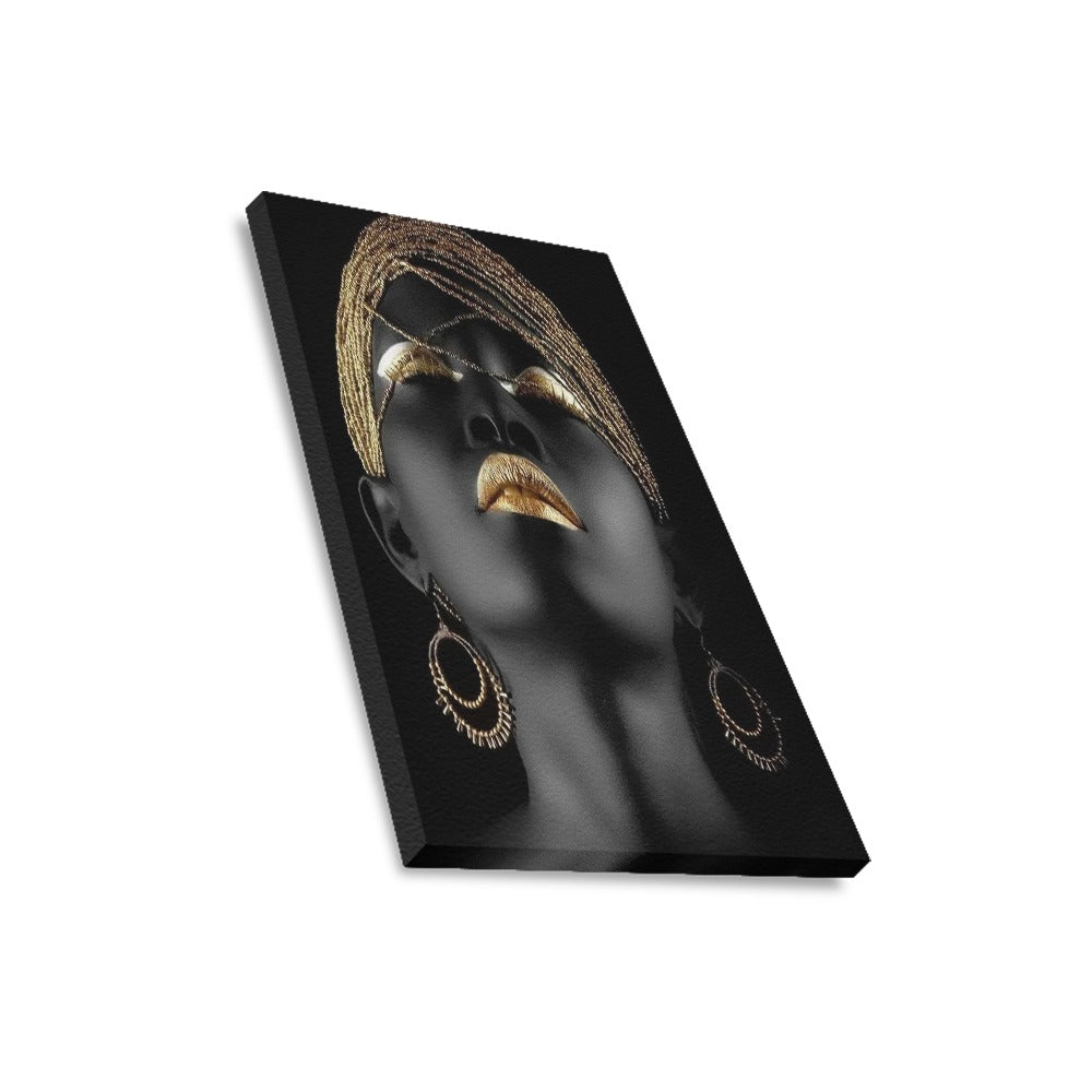 Black and Gold Framed Canvas Print