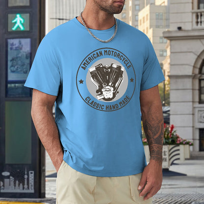 American Motorcycle Classic Hand Made Men's T-shirt 100% Cotton