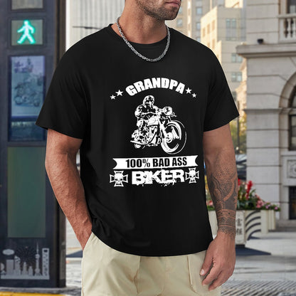 Grandpa Bad Ass Biker Men's T-shirt 100% Cotton