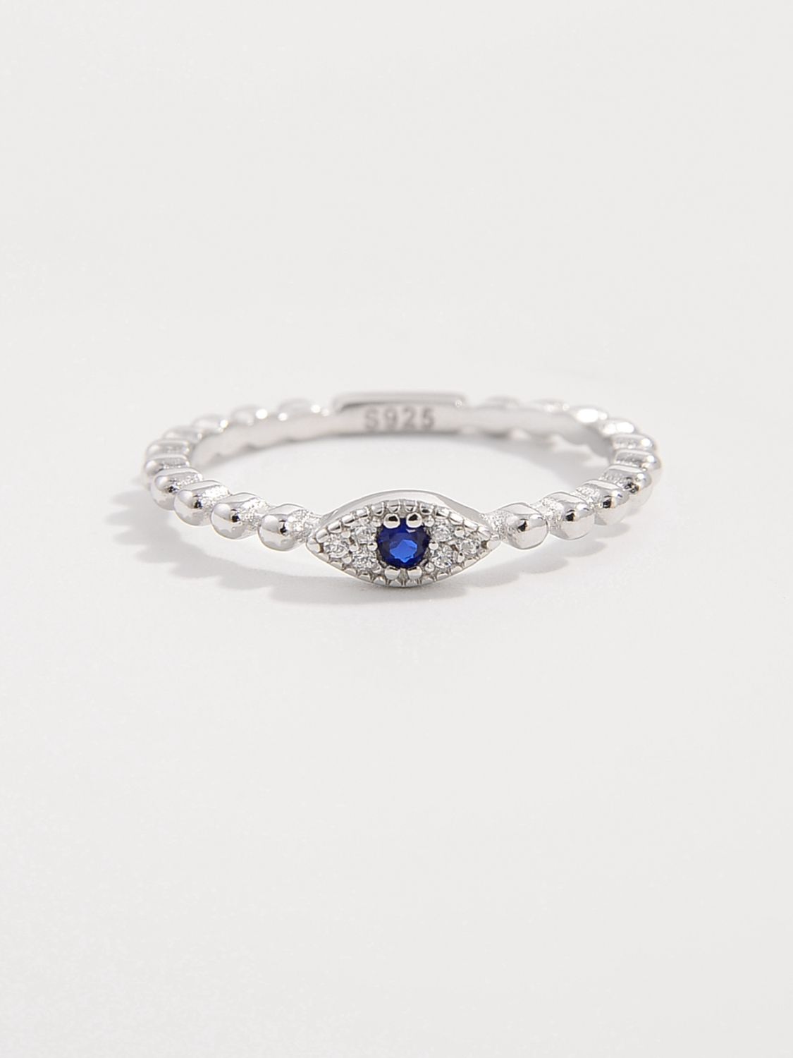 Blue Eye 925 Sterling Silver Inlaid Zircon Ring