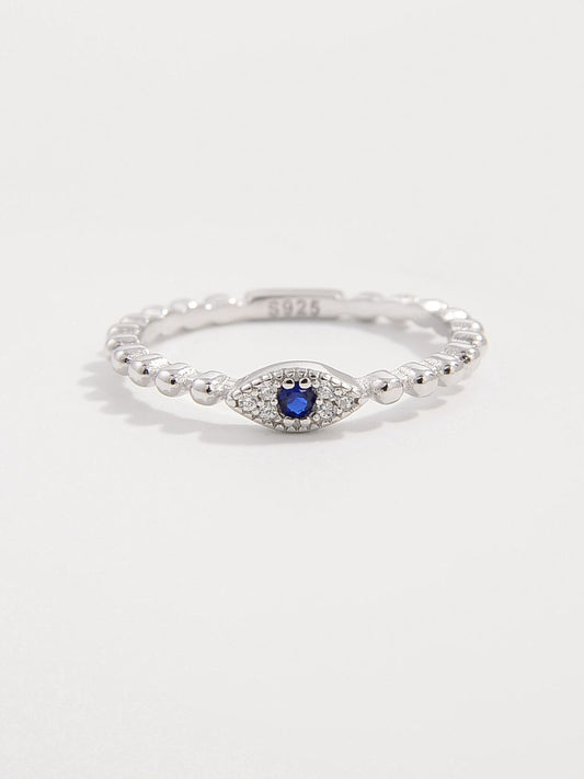 Blue Eye 925 Sterling Silver Inlaid Zircon Ring