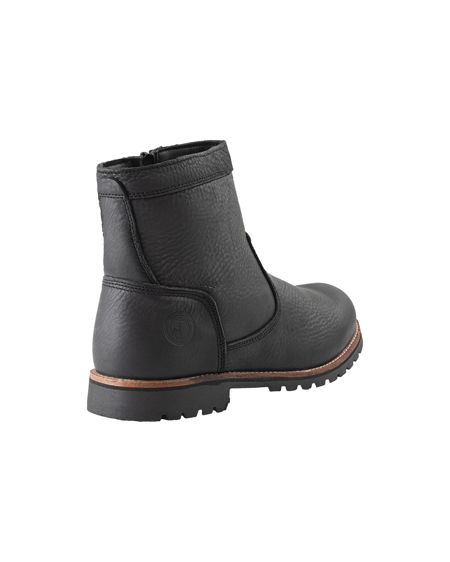 Elk Woods Black Tumbled Leather Zipped Work Boots [R84438]
