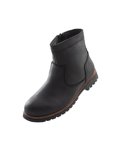 Elk Woods Black Tumbled Leather Zipped Work Boots [R84438]