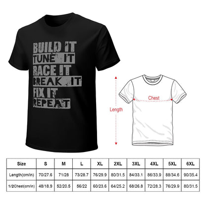 Build It Tune It Race It Men's T-shirt 100% Cotton