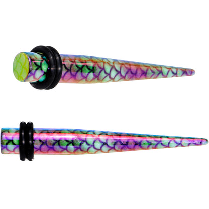 Rainbow Acrylic Magical Mermaid Single Flare Plug Set 4mm to 12mm