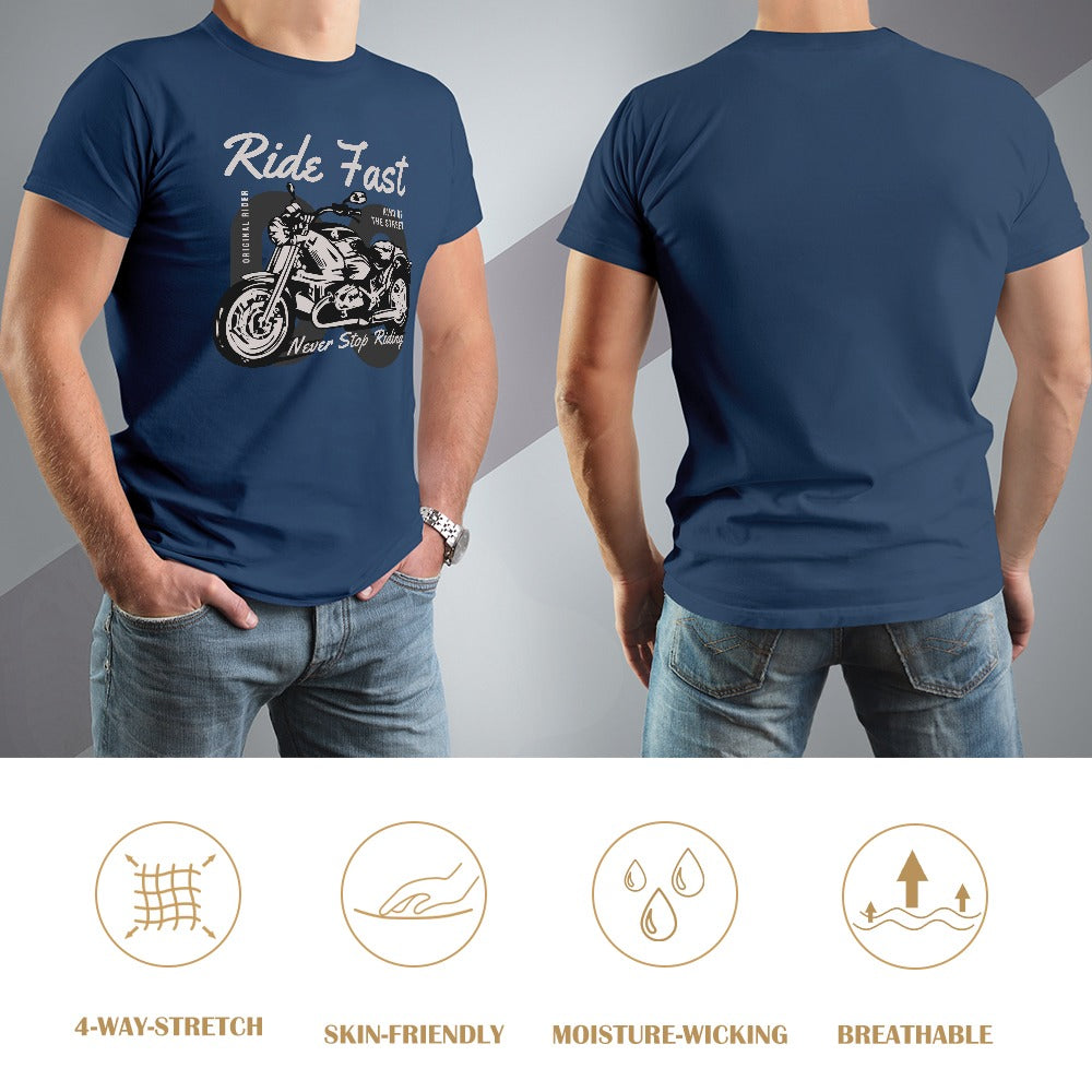 Ride Fast Never Stop Riding Men's T-shirt 100% Cotton