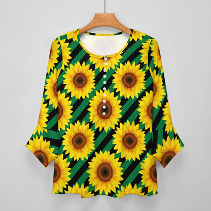 Sunflower Ruffled Petal Sleeve Top