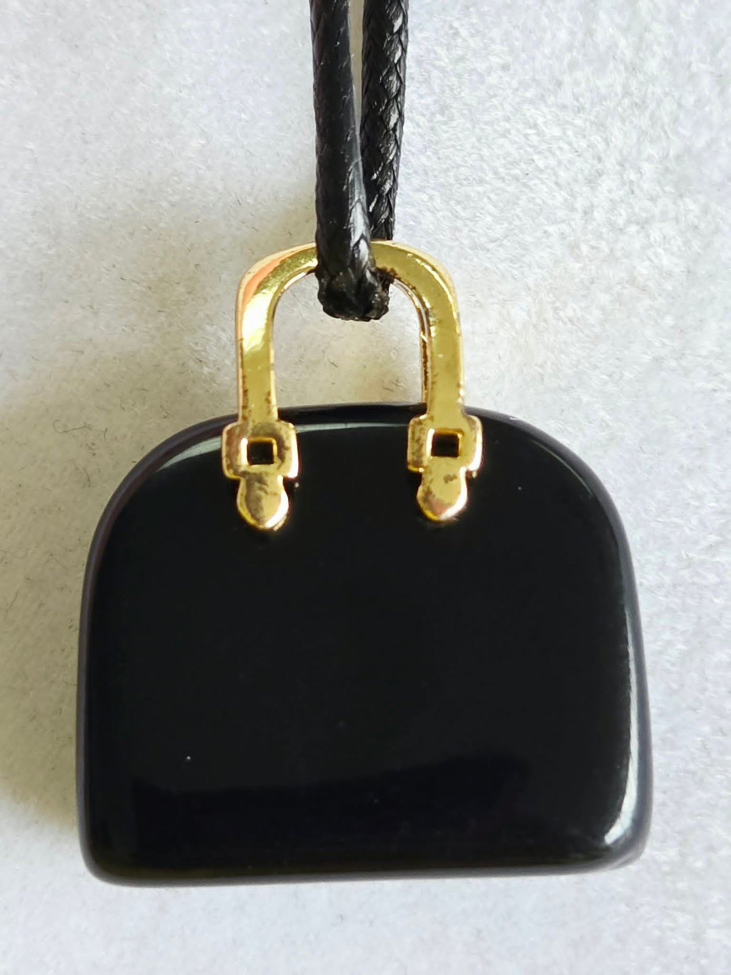 Natural Stone Mini Purse Pendant Necklaces