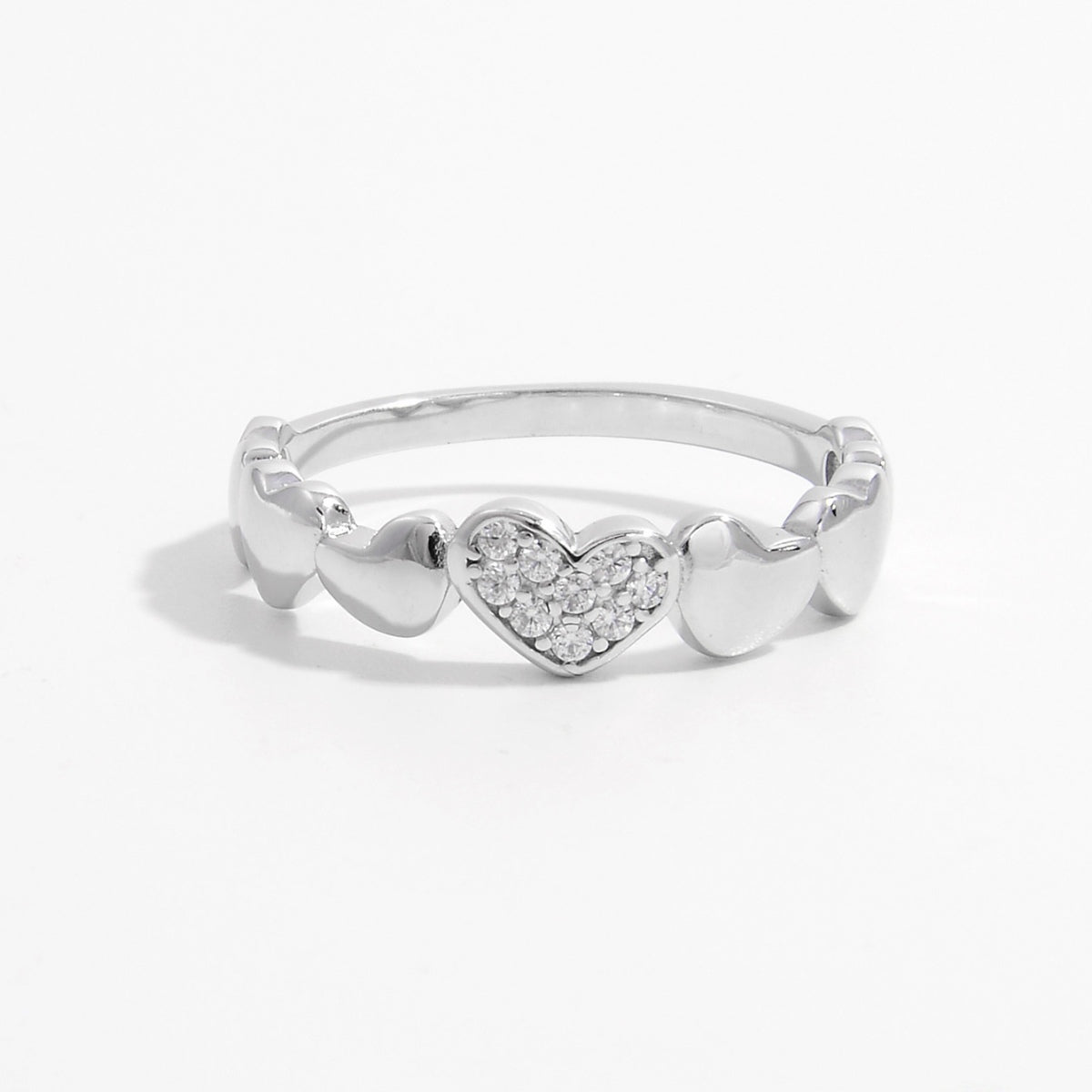 Beautiful Zircon Heart 925 Sterling Silver Ring