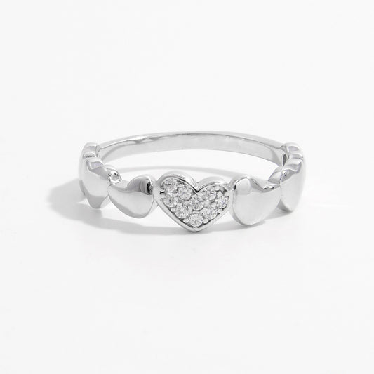 Beautiful Zircon Heart 925 Sterling Silver Ring