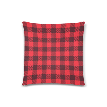 Red Plaid Throw Pillow Cover