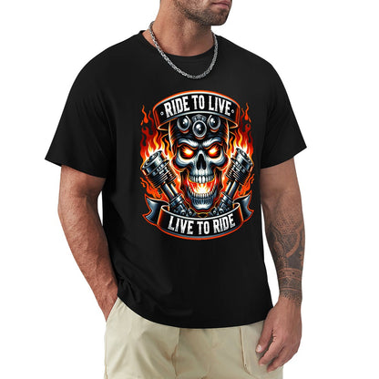 Ride To Live Live To Ride Men's T-shirt 100% Cotton