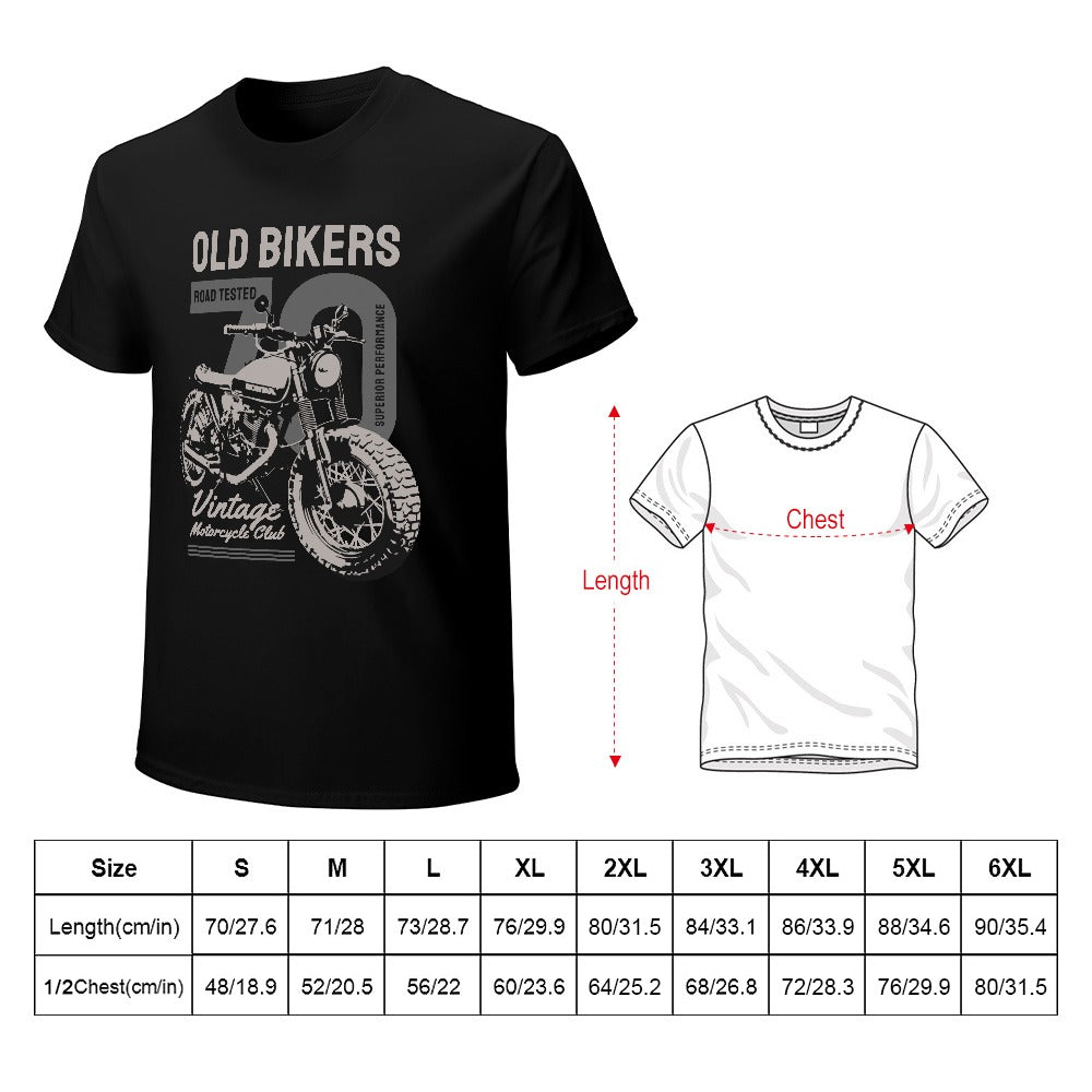 Old Bikers Vintage Motorcycle Club Men's T-shirt 100% Cotton