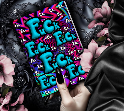 Psychedelic Swear Words Reusable Sticker Book