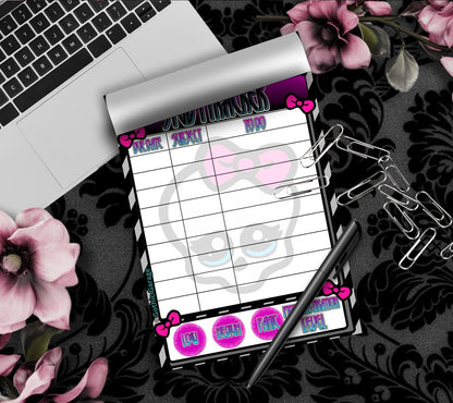 Gothic Study Tracker Notepad