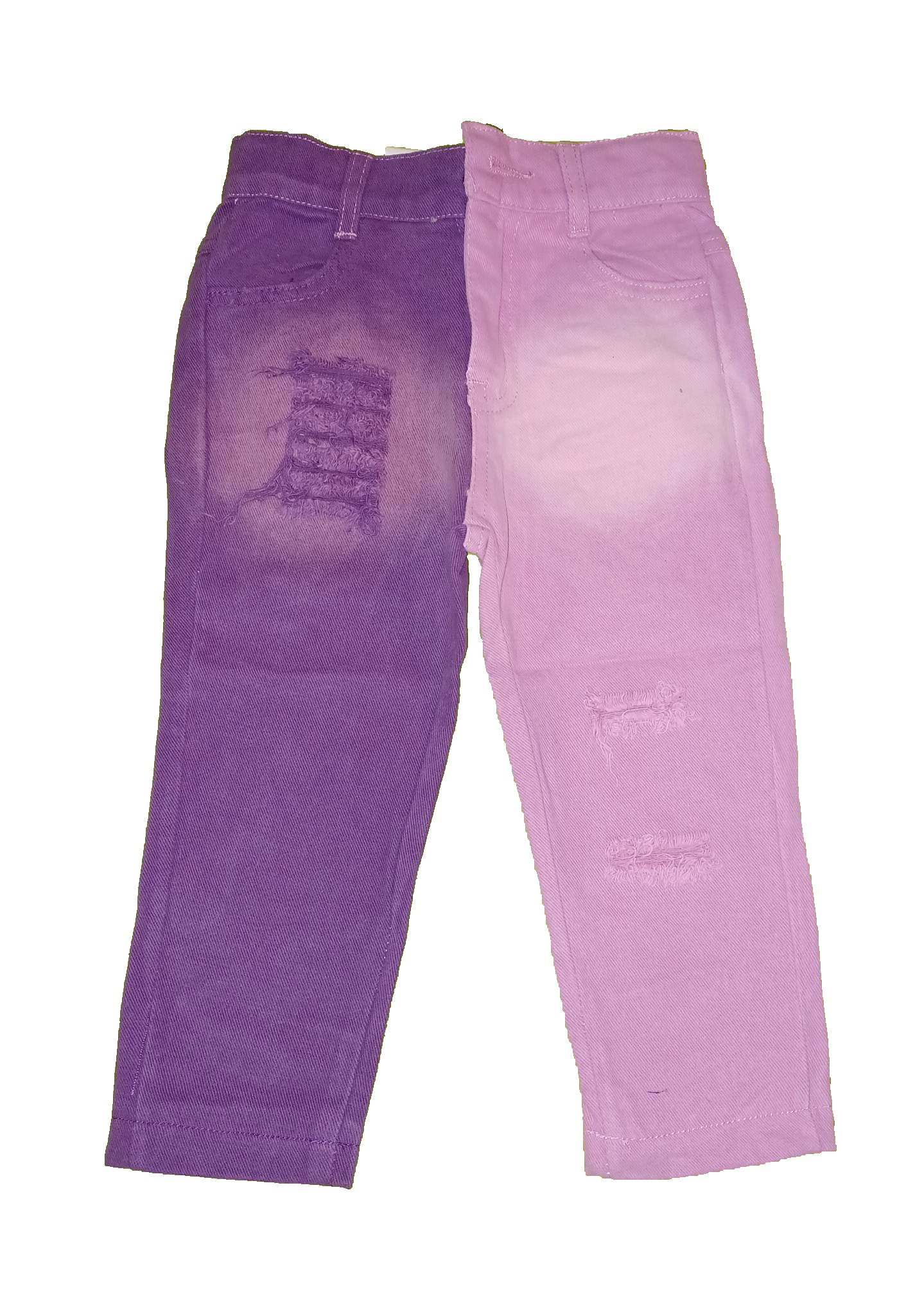 Pink Tie Dye Top & Pink Purple Spliced Jeans