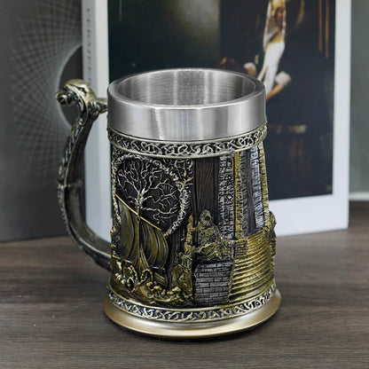 Viking Valhalla Storm Heavy Stainless Steel Tankard Mug