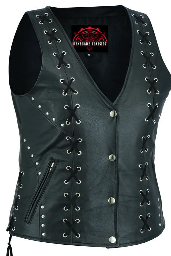 Women's Open neck Vest with Lacing Details