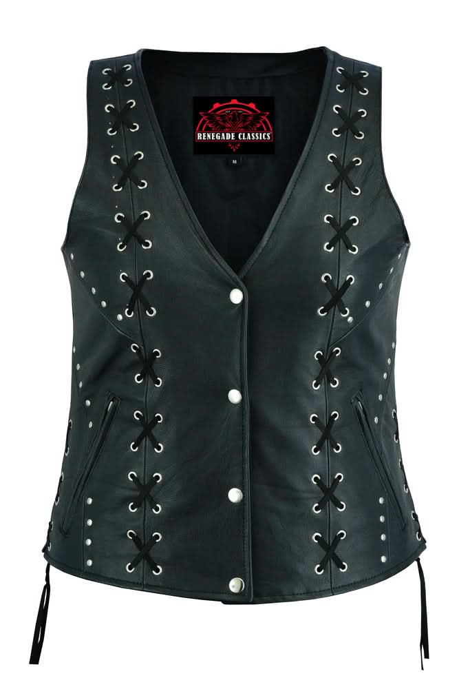 Women's Open neck Vest with Lacing Details