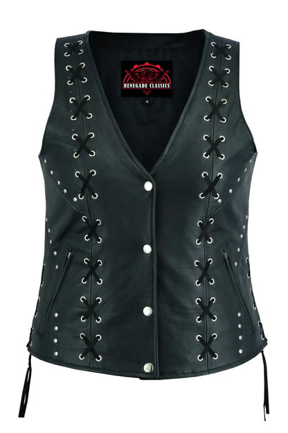 Women's Open neck Vest with Lacing Details