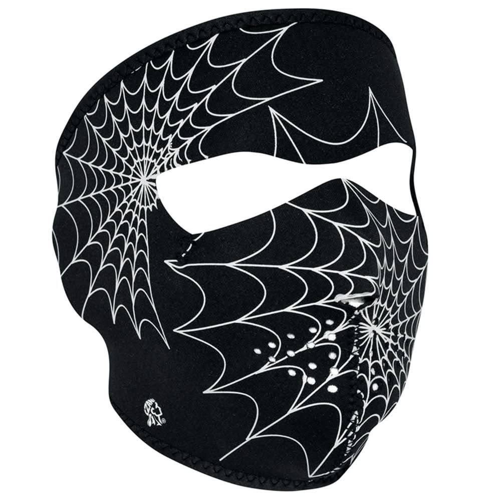 WNFM57G ZAN® Full Mask- Neoprene- Spider Web, Glow in the Dark